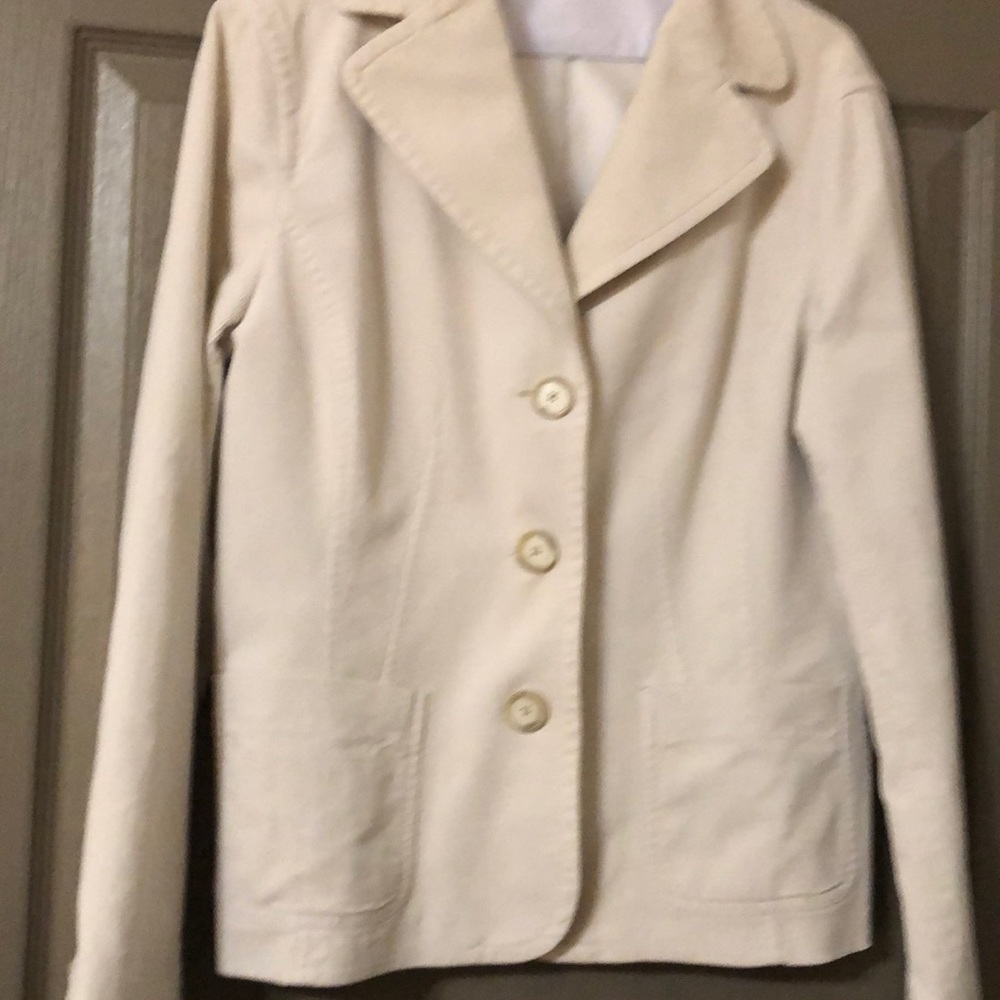 Ann Taylor corduroy lt beige long sleeved blazer